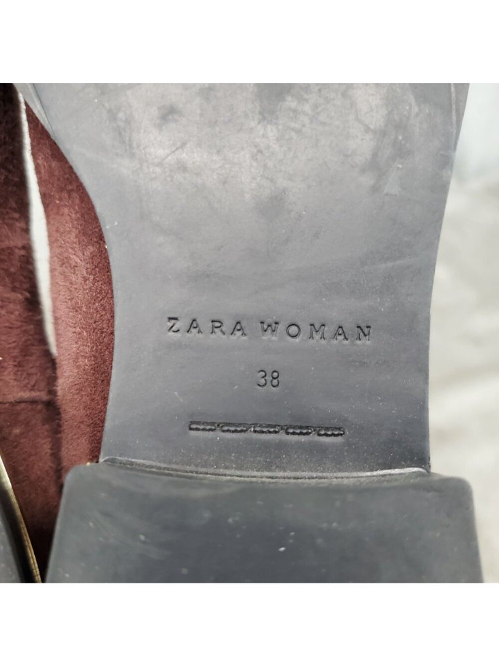 Zara Woman Shoes Womens Size EU 38 US 7.5 Brown Suede Chelsea Ankle Boots - Picture 8 of 11